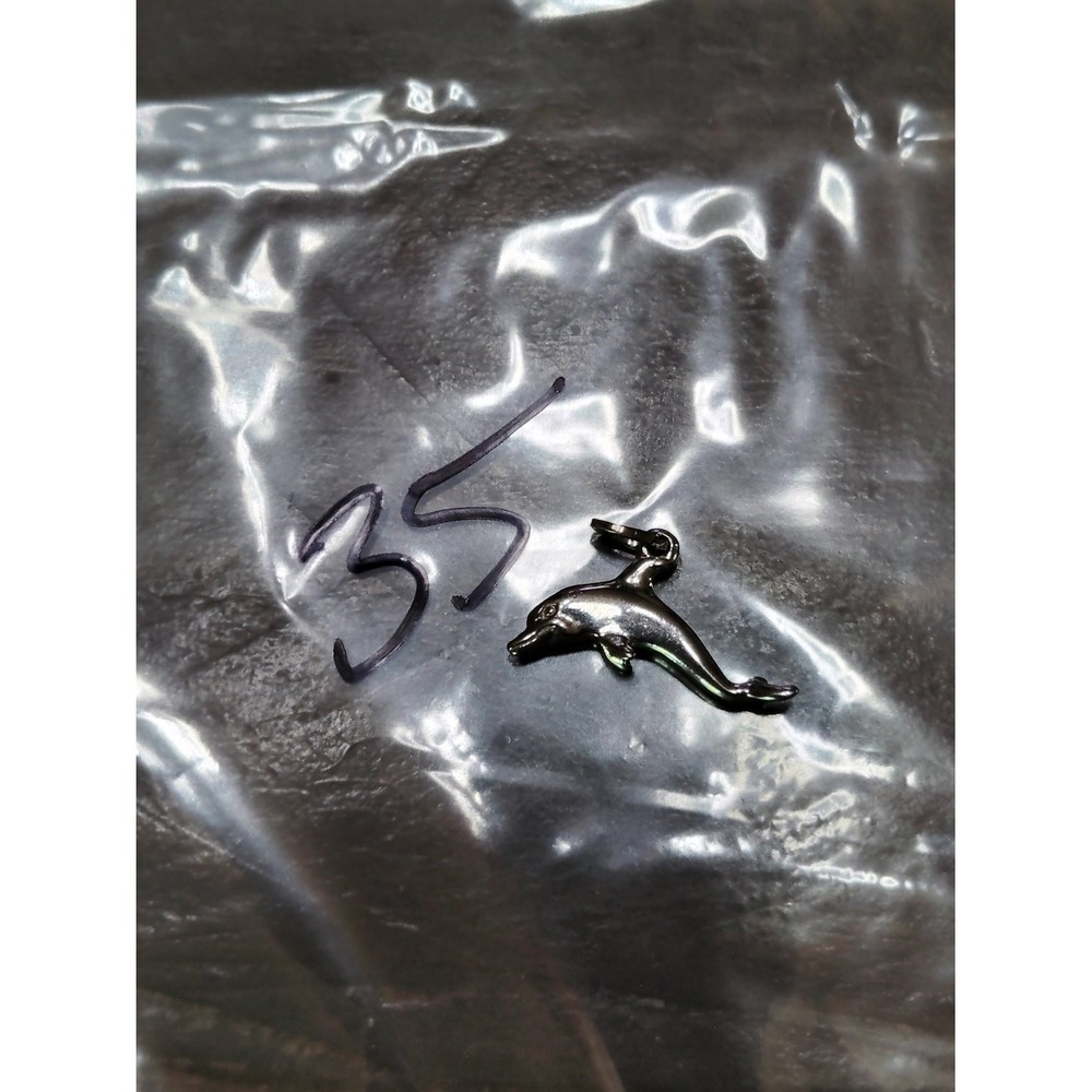 Silver Tone Leaping Dolphin Charm Pendant Ocean Animal Jewelry S